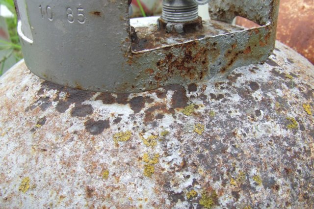 severe pitting on a propane bottle