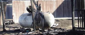 propane tank involved in a fire