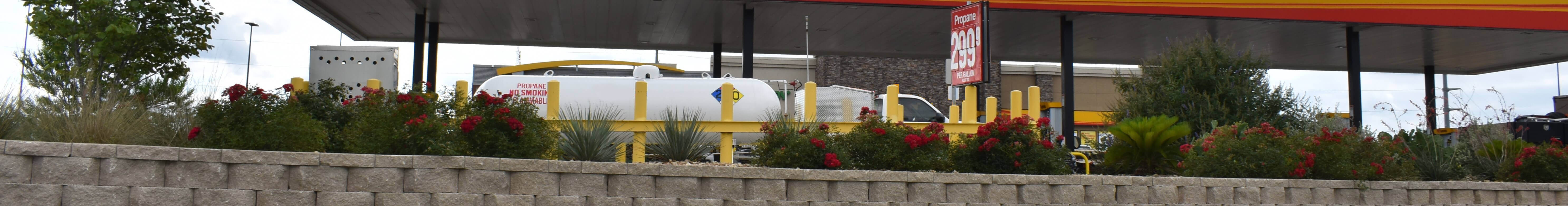 cylinder dispenser at gas station